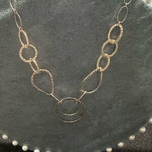 Nina Ricci Silver Tone Linked Circle Statement Necklace - Women's Jewelry
